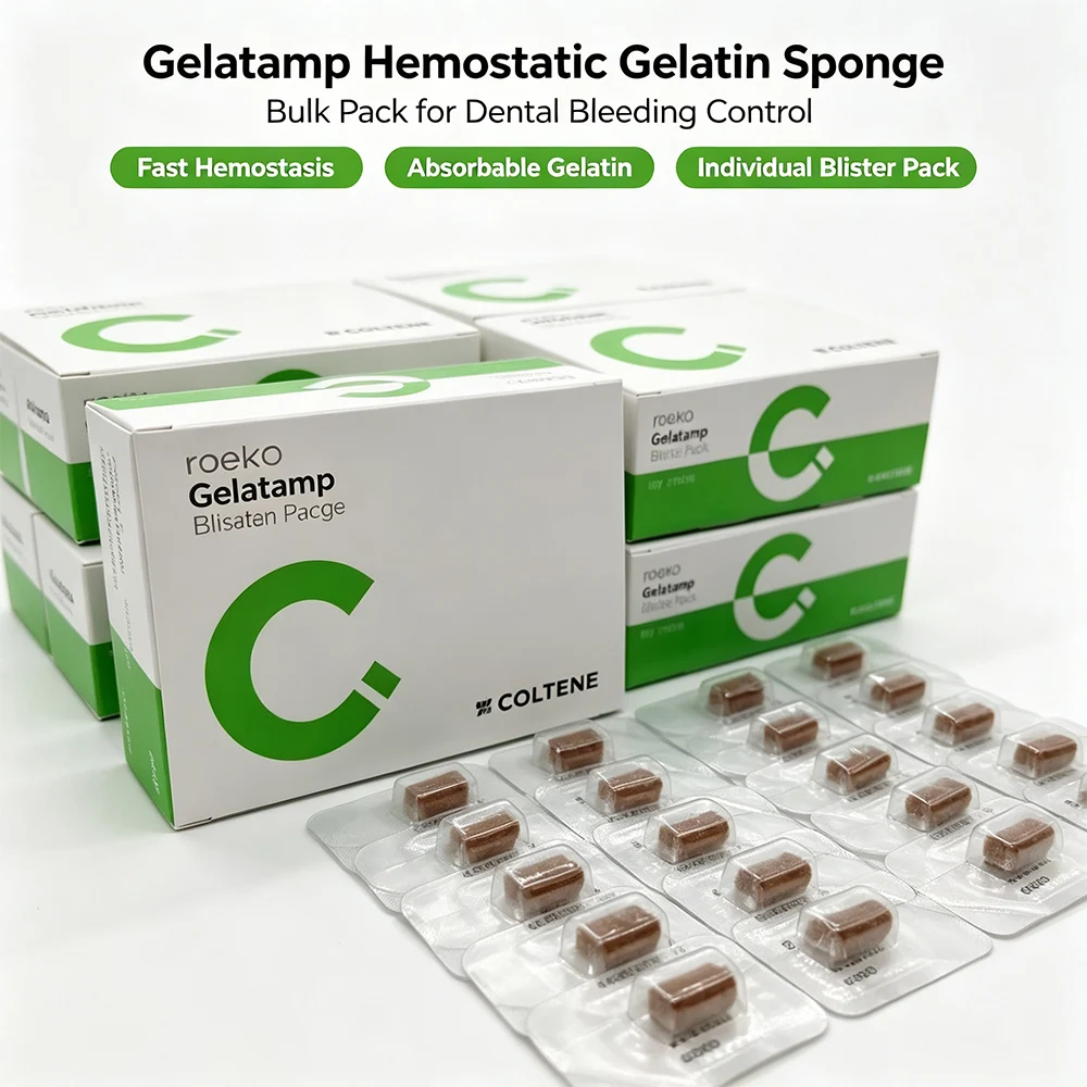 Dental Absorbable Hemostatic Gelatin Sponge Gelatamp Coltene Roeko  Sterile Independent Pack for Oral Surgery Tooth Extraction