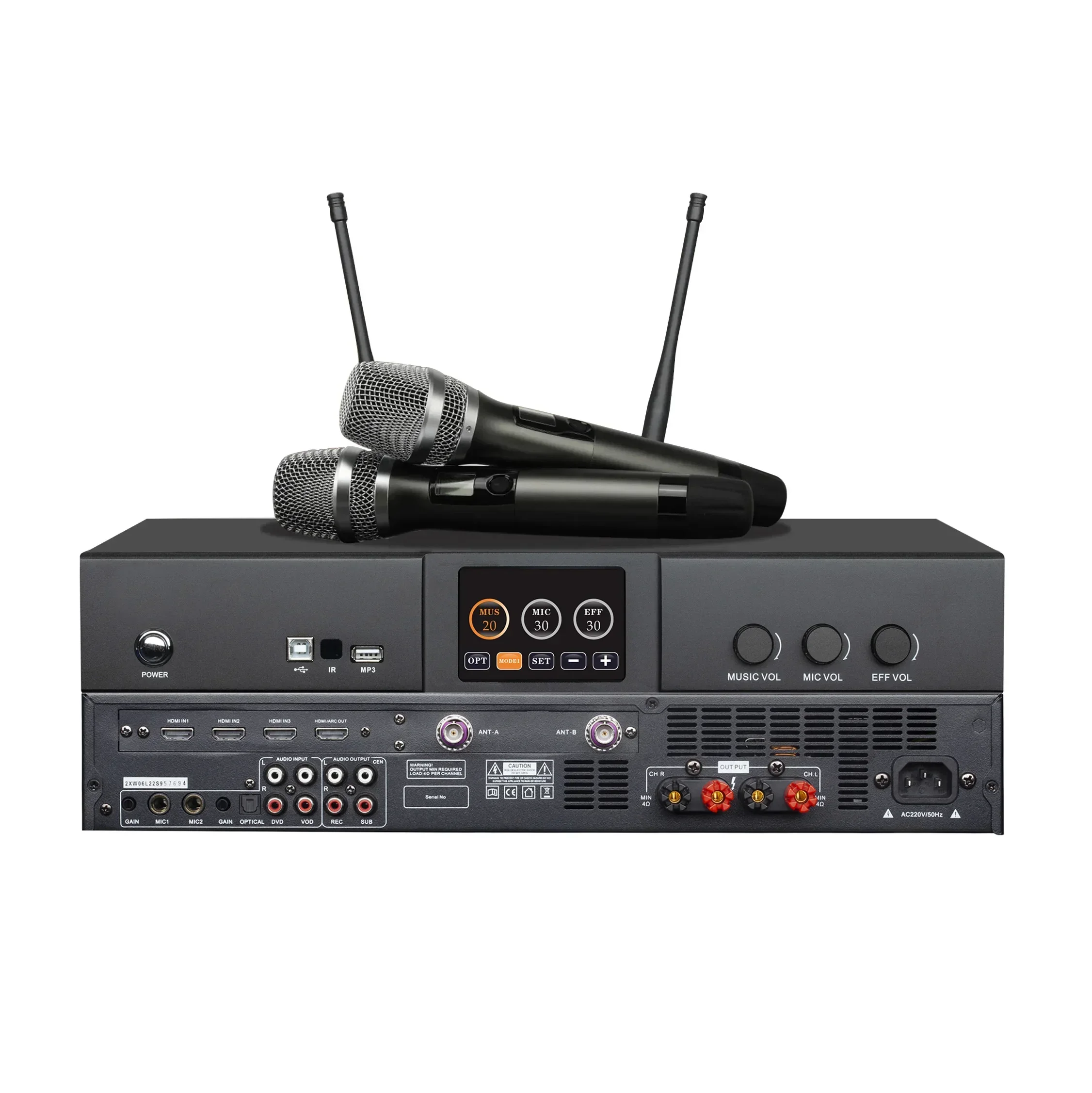 2026 Digital Music Sound System Built In Microphone 2 Channel 3 In 1 Class H D Karaoke Amplifier Professional For Entertainment