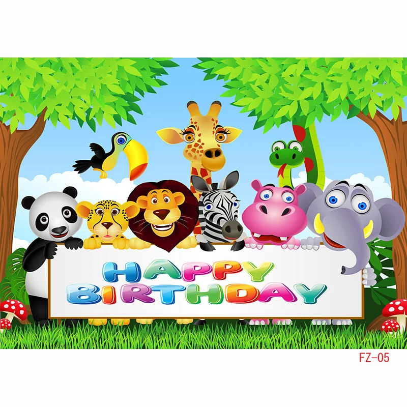 ZHISUXI animale africano elefante giraffa leone compleanno per bambini e fotografia neonato sfondo Prop FZ-06
