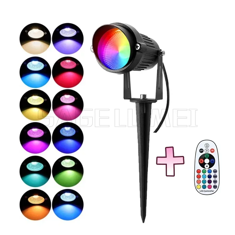 DC12-24V/AC85-265V RGBW LED Landschap Licht met Afstandsbediening 6W Gazon Licht IP65 Waterdichte Outdoor Spots voor tuinpad Boom