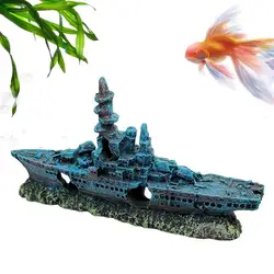 Fish Tank Shipwreck Fish Tank Decorations Fish Tank Ornaments Shipwreck Decor Sunken Ship For Freshwater Saltwater Tanks