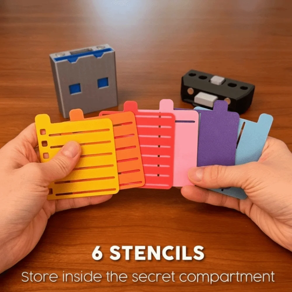 

With Stencils USB Powered Sticky Note Holder Drawing Template Practical Decor Multifunctional Desktop Note Organizer