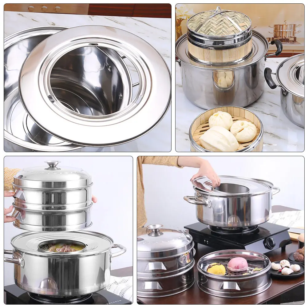 1Pcs Stainless Steel Steamer Rack Food Grade Rust Proof High Temp Resistant Steaming Pot Tray for Fish Buns Vegetables Tamales
