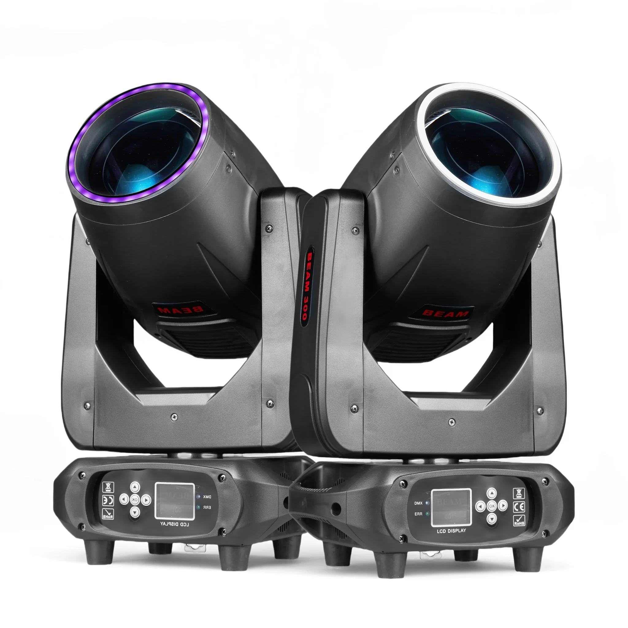 300W 14R Beam Moving Head Wah Zoom Sharpy With RGB Halo Effect 19Channels 48 Rotating Prisms High Power DMX Light DJ Stage Bar Disco Concert Party