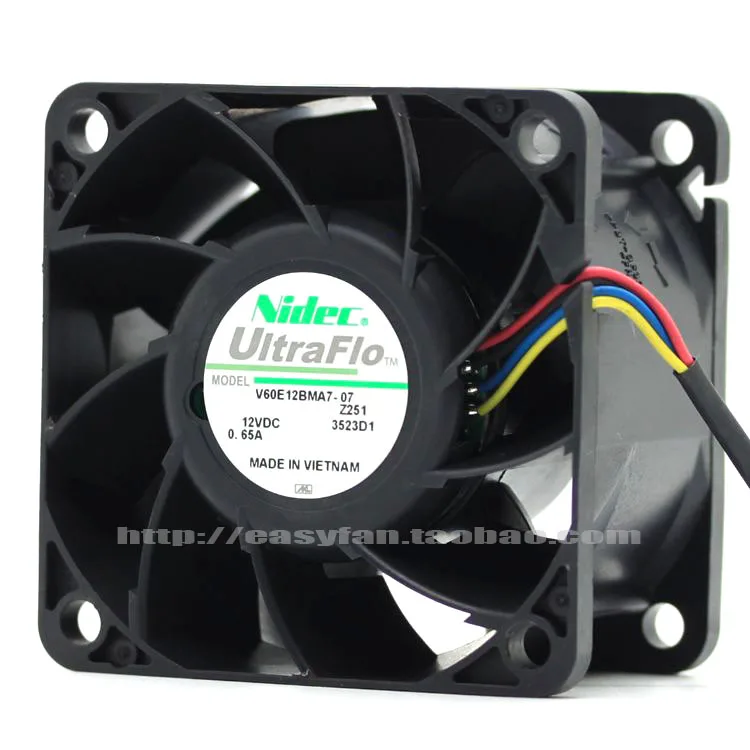 新しい日本電産-v60e12bma7-07-6038-12v-065a-6cm-4pin-サーバー冷却ファン