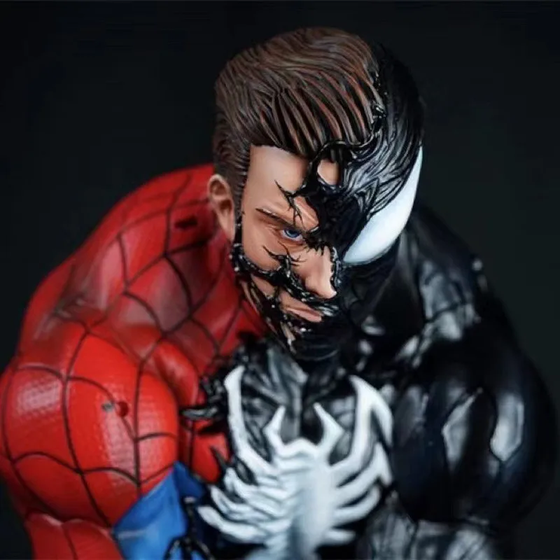 Marvel Symbiote Spider Man Venom Up Collectible Statue Model Action Figure For Marvel Fans Desktop Display Decor view 3