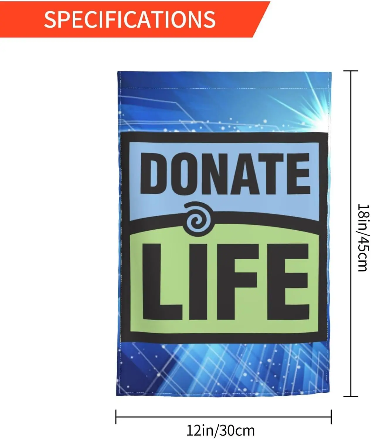 Garden Flag Donate_Life Logo Garden Flag Banner Sign Home Decorations Double-Sided Printing 12 X 18 In Flag, White