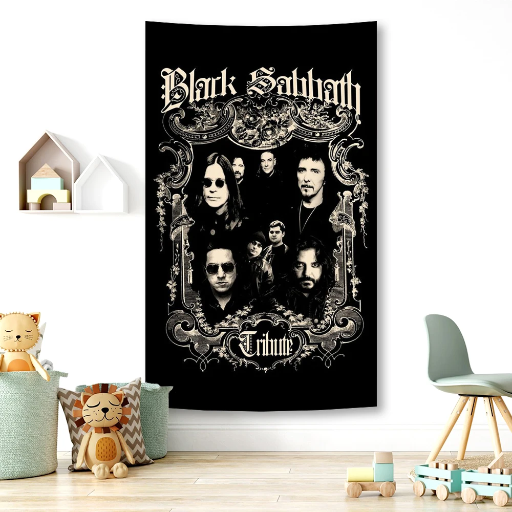 Rock Music Background Tapestry Black Sabbaths Metal Band Canvas Wall Decoration Blanket Wall Hanging Decoration