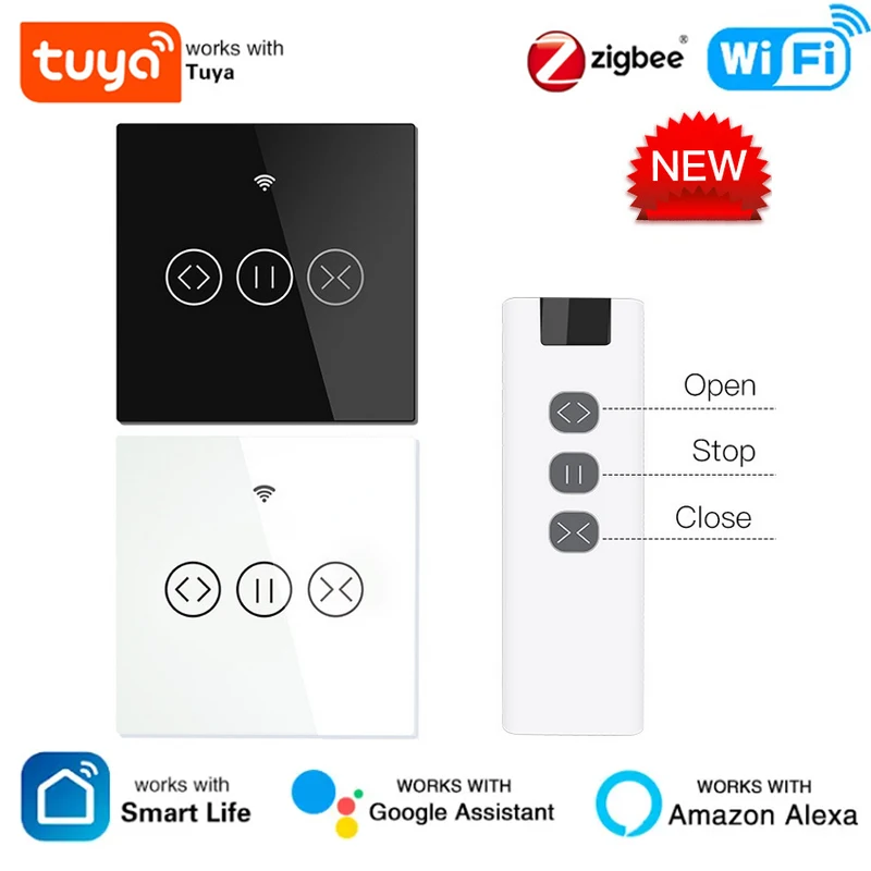 MOES Tuya Zigbee/WiFi inteligentny przełącznik żaluzji do elektrycznych rolet z napędem elektrycznym Alexa Google Home sterowanie głosem