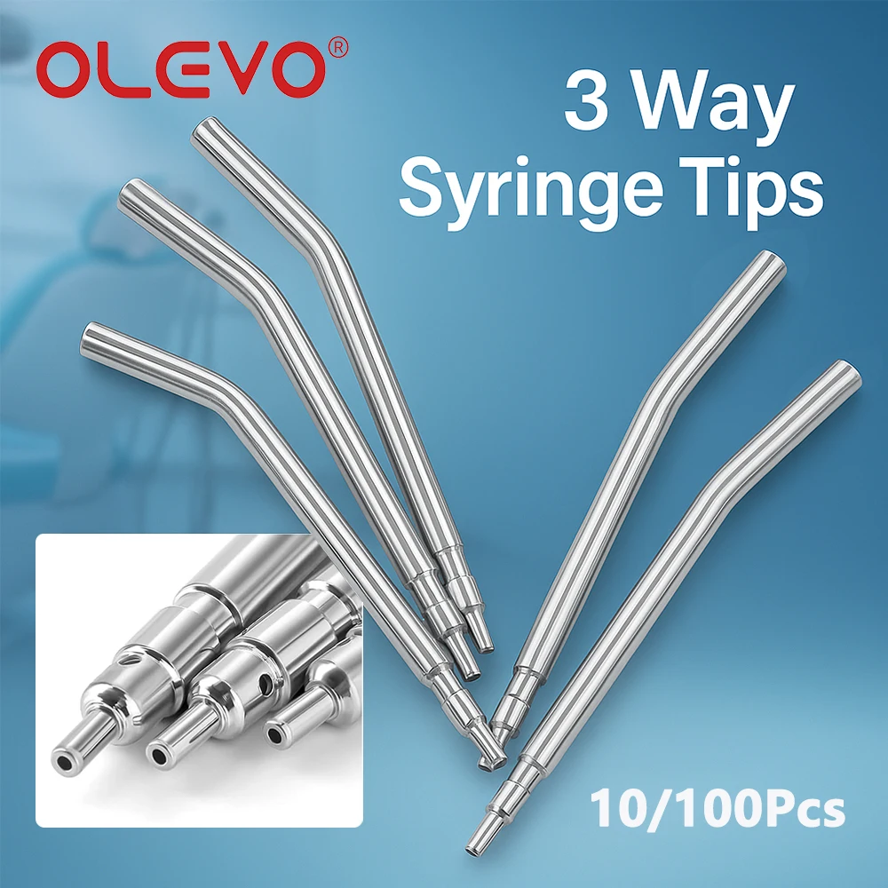

Stainless Steel Dental 3-Way Syringe Tips 10/100Pcs Triple Air/Water Spray Nozzles for Teeth Whitening Materiales Dentales