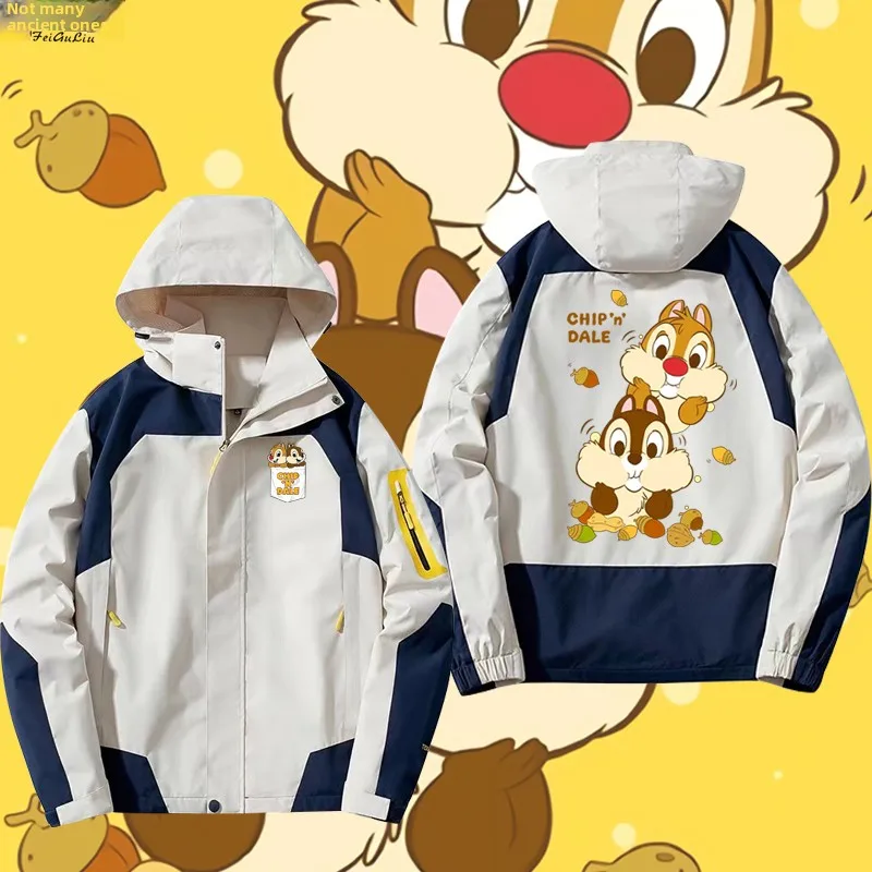 

Куртка Qiqi And Titit Collaborative Squirrel Brothers Cartoon Jaet, осенне-зимняя верхняя одежда для мужчин и женщин, приталенный крой, полиэстер...