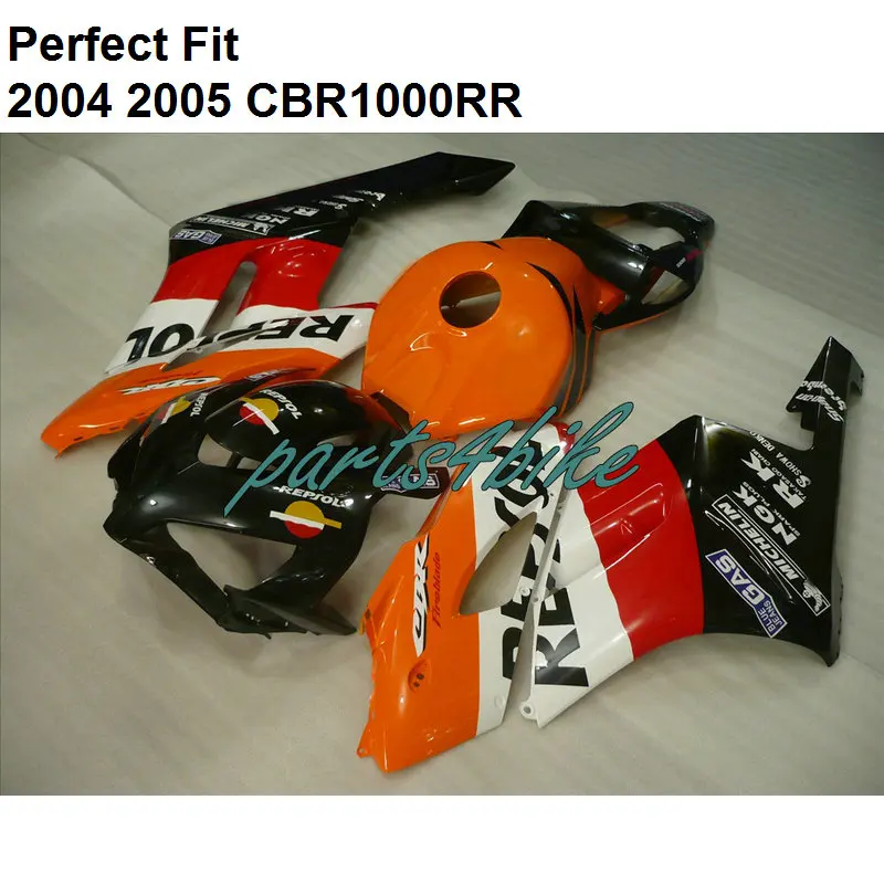 Bodywork kit for Honda fairings CBR 1000RR 2004 2005 orange black fairing kit CBR1000RR 04 05 +7 gifts NZ49