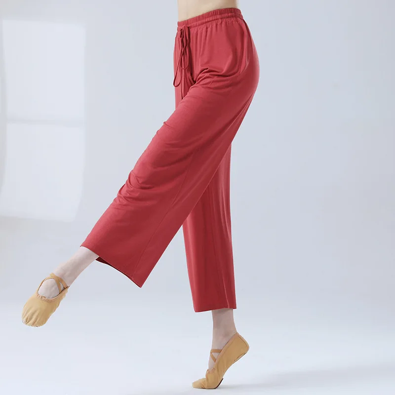 Pantaloni da ballo abiti da pratica di danza classica pantaloni larghi ed eleganti da donna vestiti per il corpo di danza moderna cinese