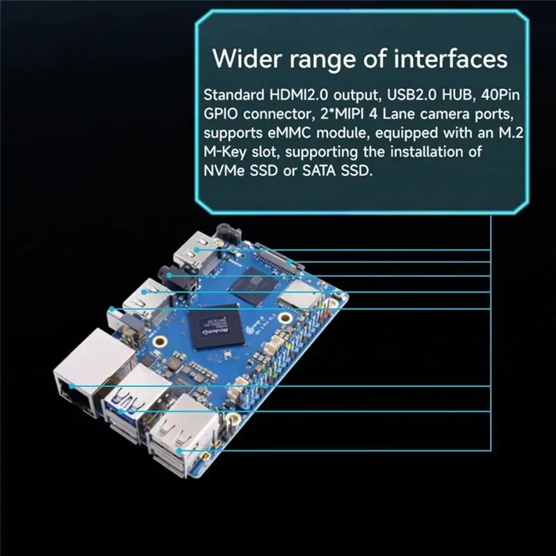 AEE7-For Orange Pi 5 Pro Development Board 16GB RAM RK3588S 8Core 64Bit Wifi 5+BT5.0 M.2 M-KEY Slot Gigabit Ethernet Mini PC