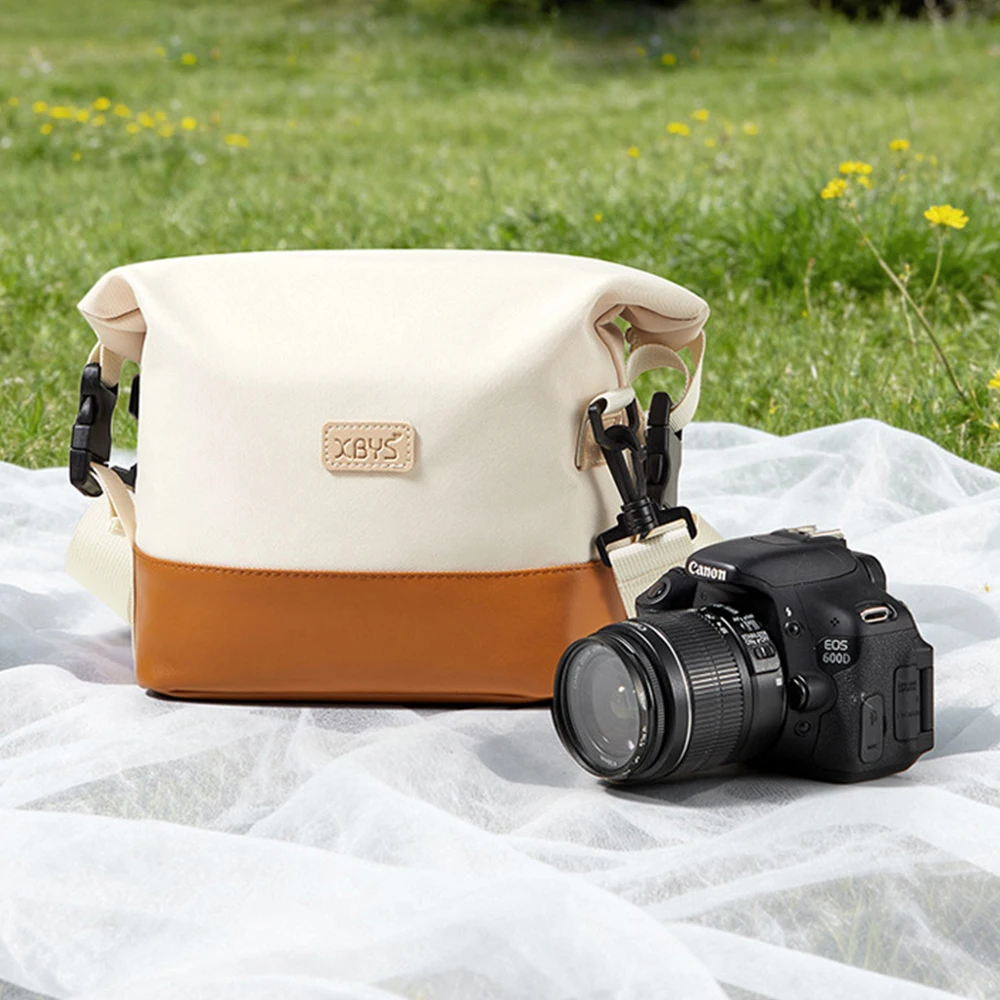 Camera bag with contrast design, single shoulder bag, crossbody bag, DSLR storage bag with thickened fabric
