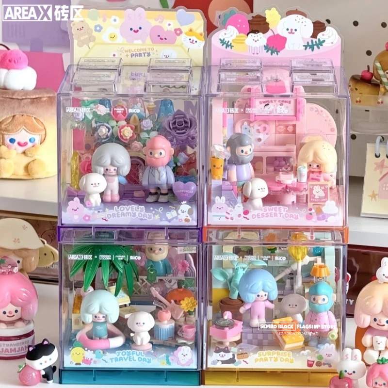 AREAX Unicorn Building Blocks FARMER BOB and RiCO Assembly Toys Cartoon Desktop Decorations Children's Holiday Gifts
