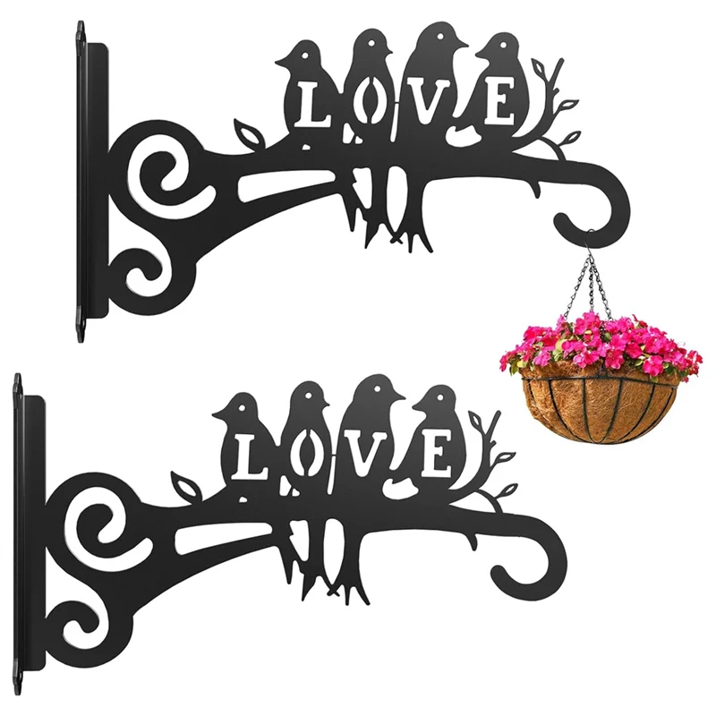 

AAAF Aesthetic Plant Hangers Outdoor And Indoor - 10 Inch Metal Hanging Plant Bracket With Beautiful Bird Pattern