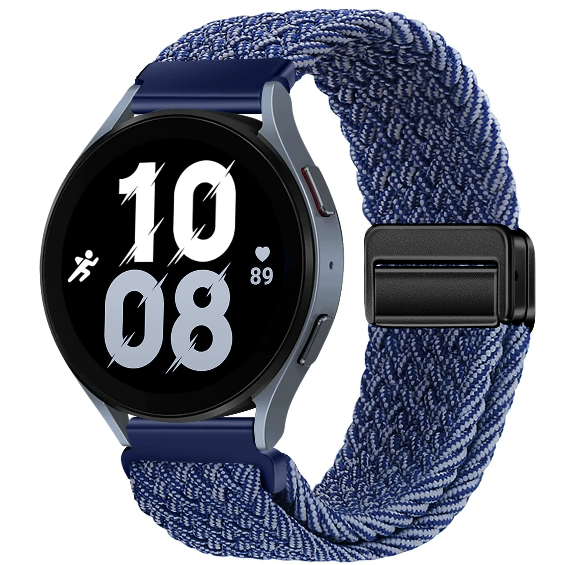 20mm 22mm magnetische armband voor Samsung Galaxy Watch 7/6/Classic/5/4/3 gevlochten lus nylon band voor Huawei Watch 4/3/GT 5 4 band