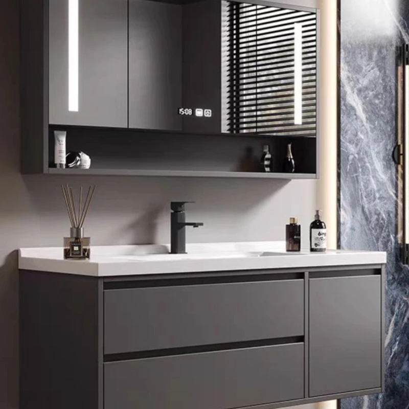 

simple bathroom cabinet combination bathroom ceramic integrated washstand face wash face light luxury wash basin set