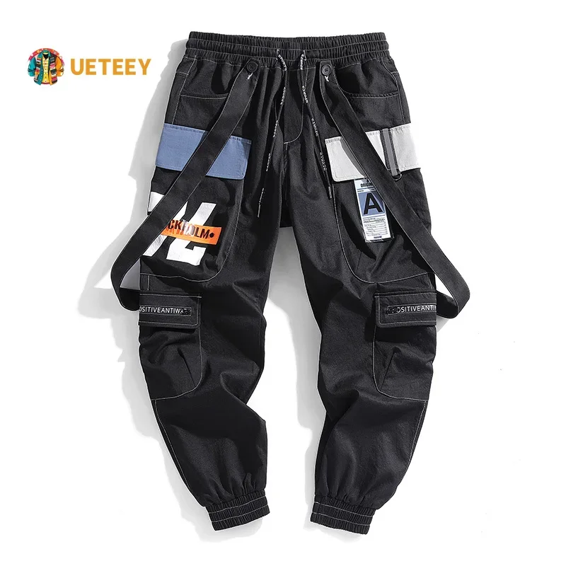 New Hot Jogger Leisure Sports Trousers Men Hip Hop Streetwear Mulit Pockets Cargo Pants High Street Fashion Printing Men Pants