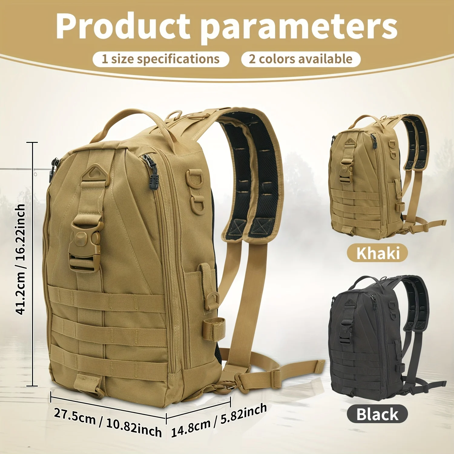 YOTO Mochila para pesca impermeable con organizador de caña ligera - imagen 4