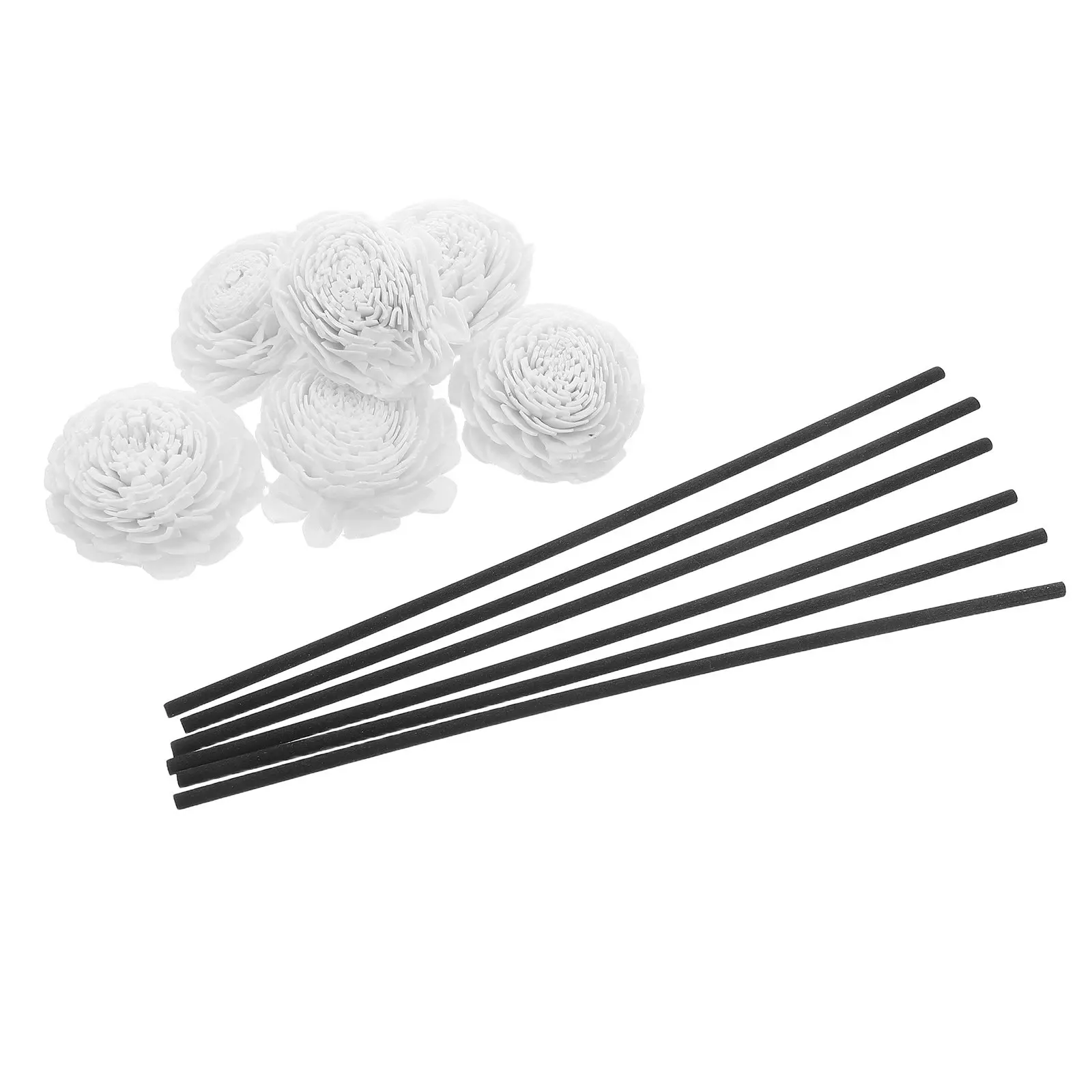 

6Pcs Elegant Flower Shaped Essential Oil Diffuser Sticks Natural Fiber Scented Sticks for Large Space Aromatherapy Home