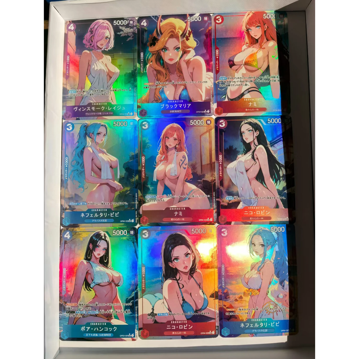 9Pcs/set Diy Self Made One Piece Ai Maid Uniform Collection Card Hancock Nami Swimsuit Color Flash Anime Cards Gift Toys