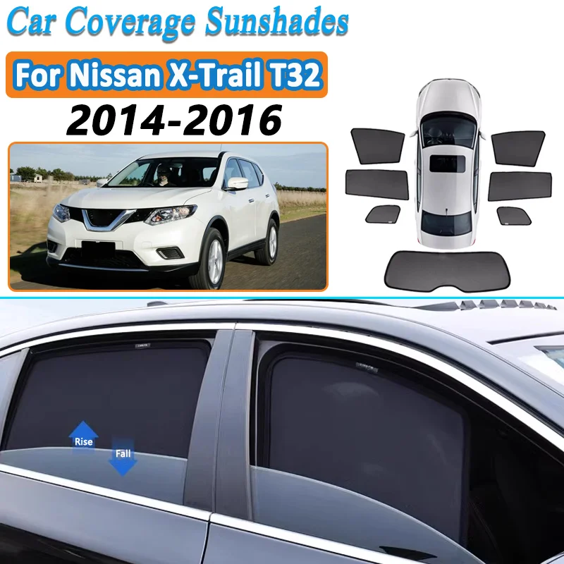 

Sun Shades For Nissan X-Trail T32 2014-2016 Car Mesh Windows Sunshade Side Windows Sun Visor Privacy Curtain UV Protection Cover