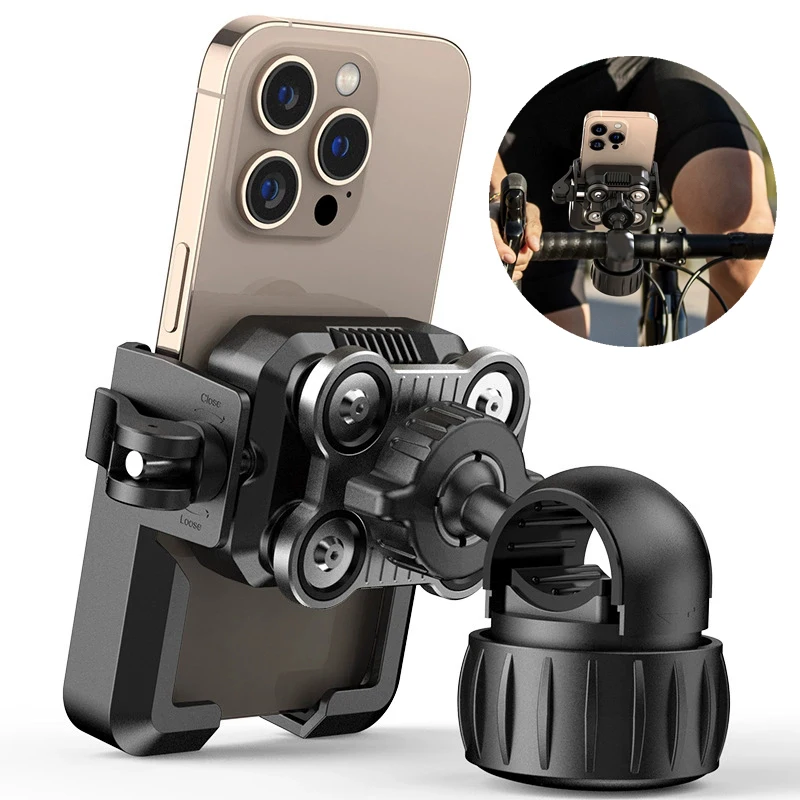 

Motorcycle Cell Phone Stand Holder Navigation Support Mount Handlebar Bracket Anti Vibration Bike Grip Mobile Phone Gps Mount