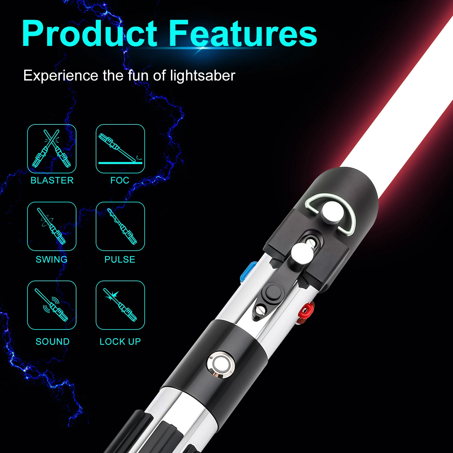 Spada Laser TXQSABER Neo Pixel SNV4 Pro con Smooth Swing, Impugnatura in Metallo, Effetti Luminosi, Giocattolo Cosplay, Replica di Darth Vader