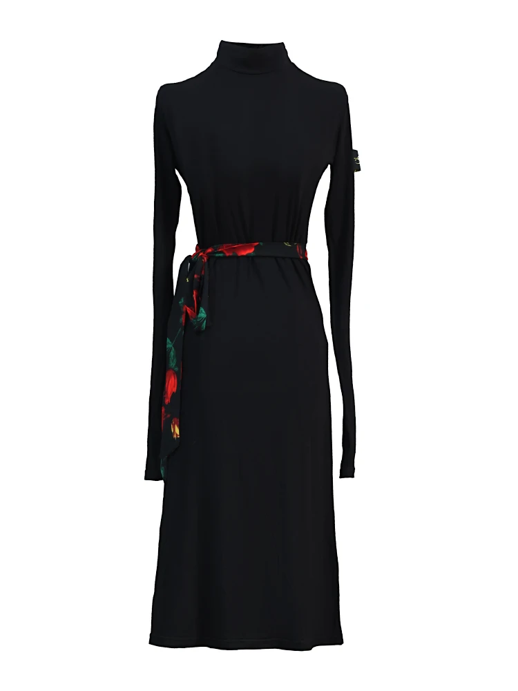 فستان رقص لاتيني للنساء البالغات برقبة واقفة شيونغسام مع تصميم فتحة جانبية فستان تشاتشا رومبا اللاتينية