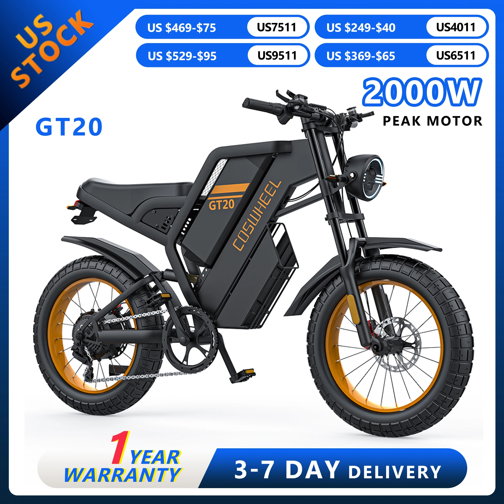 

COSWHEEL GT20 Электрический велосипед 1500 Вт Мотоцикл 48 В 25 Ач Аккумулятор Электрические горные велосипеды Электрический велосипед для бездорожья Fat Tires Ebike