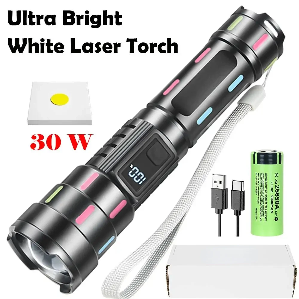 

Tactical Flashlight 300m Ultra Long Distance Beam With 5 Lighting Modes Type-c Charging Waterproof Zoom Emergency Flashlight