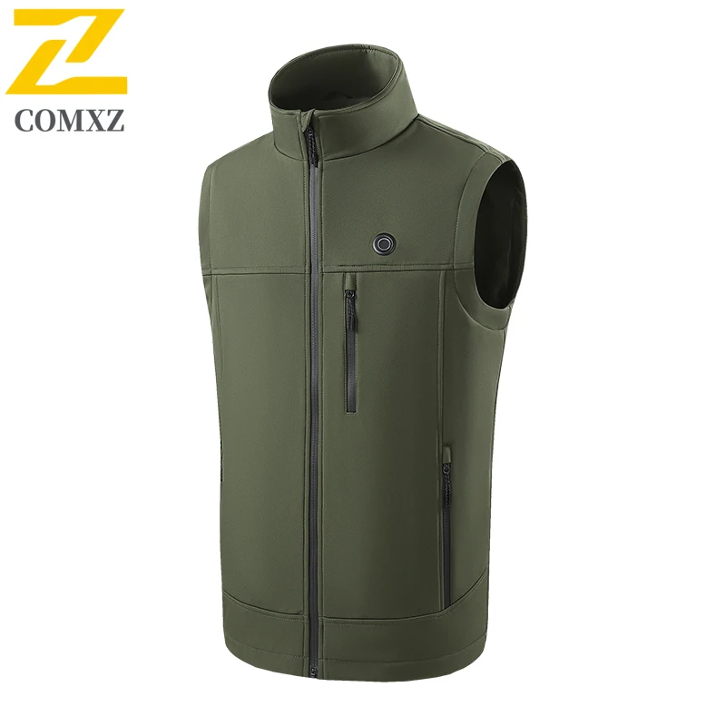 Winter 9 Zone Heated Vest Men Women USB Electric Self Heating Sleeveless Coat Hiking Camping Ski Soft Shell Waterproof Waistcoat