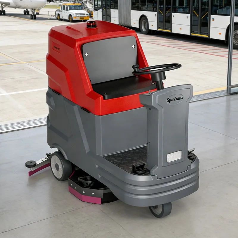 Airo Ride-On Mini Electric Industrial Floor Scrubber & Washer with Side Brush Self-Propelled Tile Cleaning Machine view 5