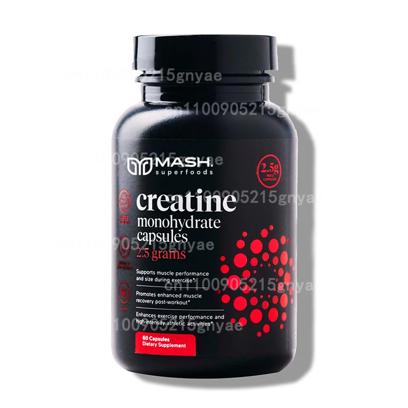 Creatine Capsules – 60 Count Vegetarian Capsules, Pure Creatine Supplement for Fitness & Muscle Support