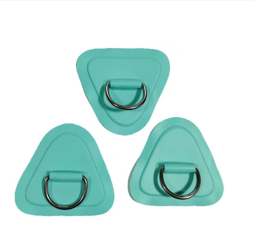 3pcs 9mm Inflatable Boat Kayak D-Ring Pad Patch PVC Marine D-Ring Pad Stainless Steel Fixed Buckle