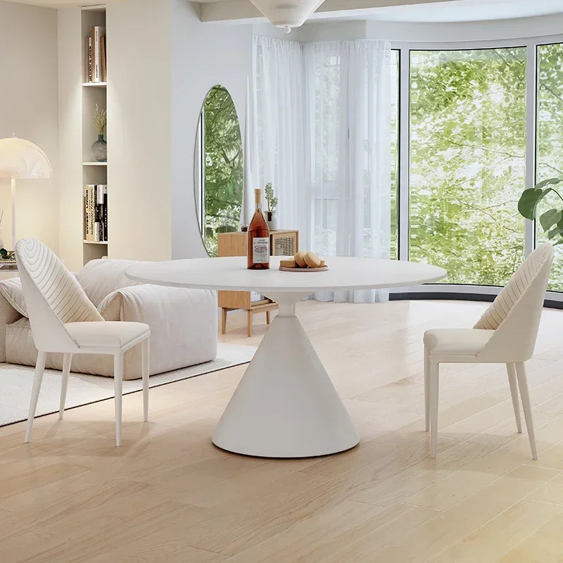 

Italian Minimalist Stone Plate Dining Table Modern Simple Home Small Apartment Living Room Cream