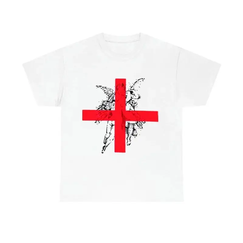 Cross Y2K T-Shirt Hip-Hop Oversized Punk Tee Vintage Grunge Goth Einzigartiges Kurzarm-Mode-Casual-Lose-Streetwear Unisex – Detail 6