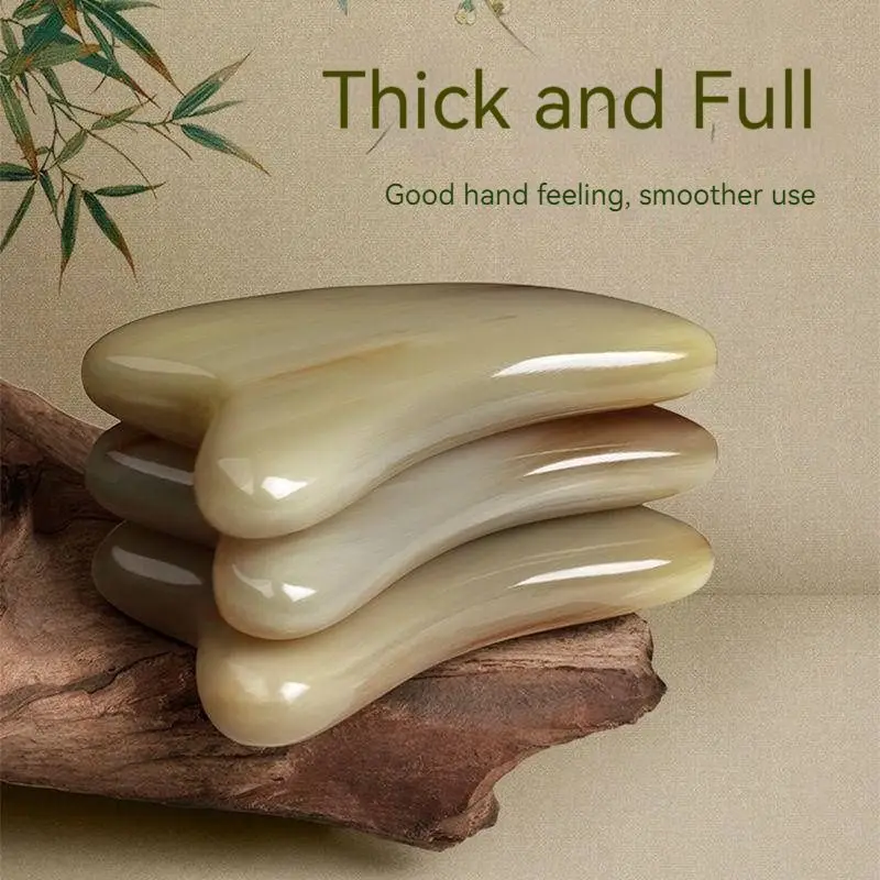 

Gua Sha Scraping Massage Tool Hand Made Buffalo Horn Board with Smooth Edge Reduce Muscle Pain Massage Tendon