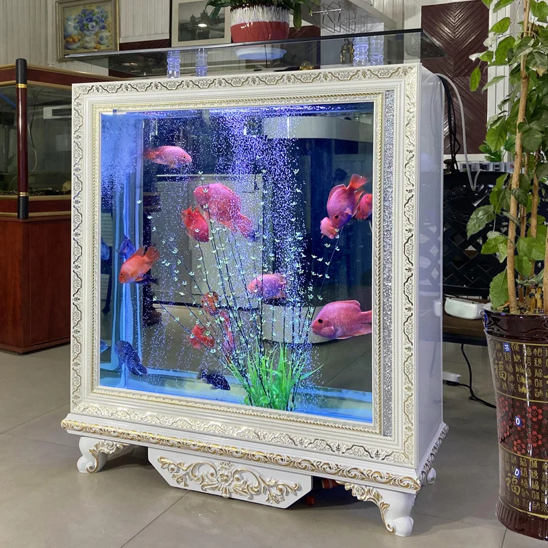 

Rectangle one-piece European screen bottom cabinet ecological fish tank aquarium medium-sized large bottom filter glass