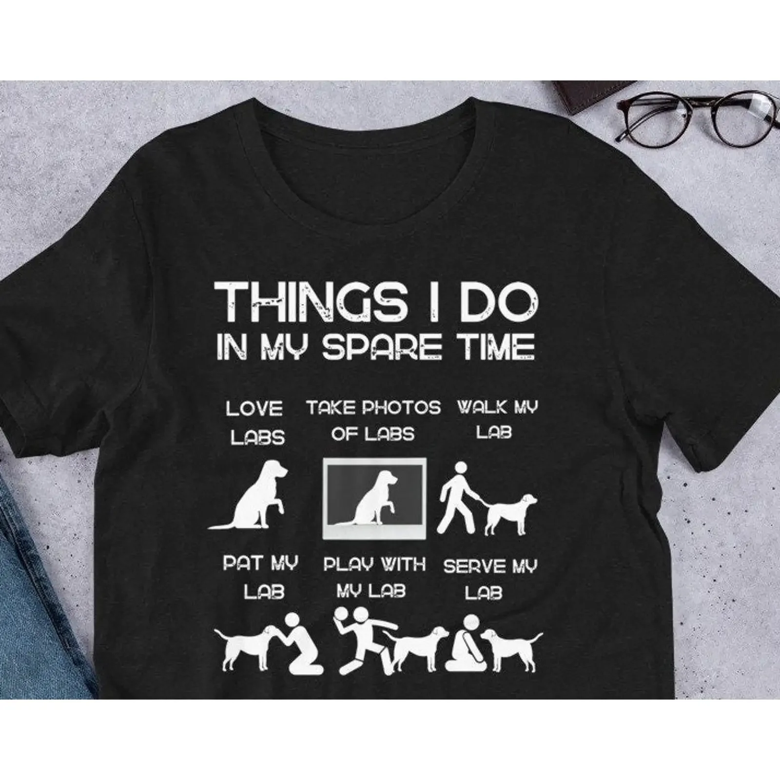 Things I Do In My Spare Time Labrador Lover T Shirt Funny Lab Owner For Birthday Christmas Valentine's Day vintage Washed