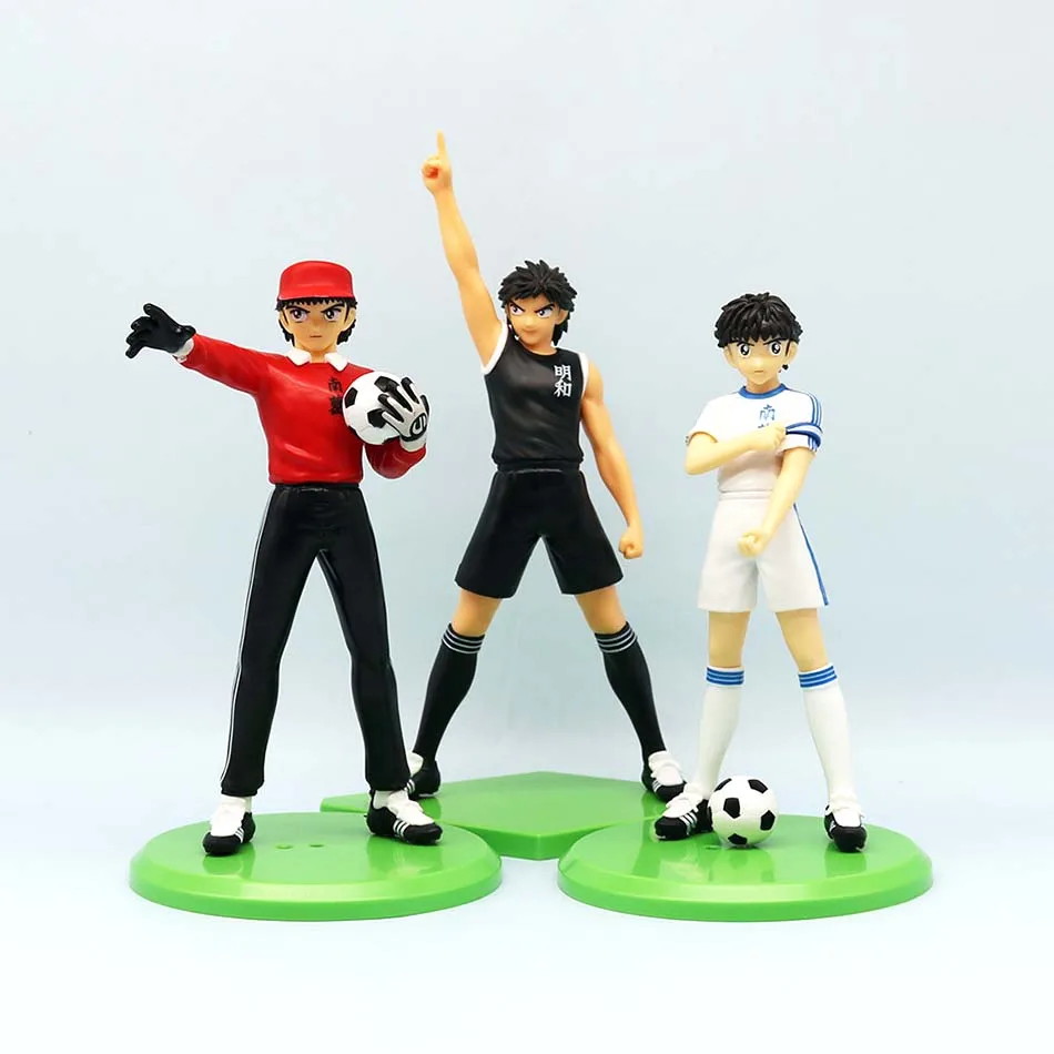 19cm Captain Tsubasa Anime Figure Ozora Tsubasa Action Figures Hyuuga Kojirou/Wakabayashi Genzou Figurine Collection Model Toys