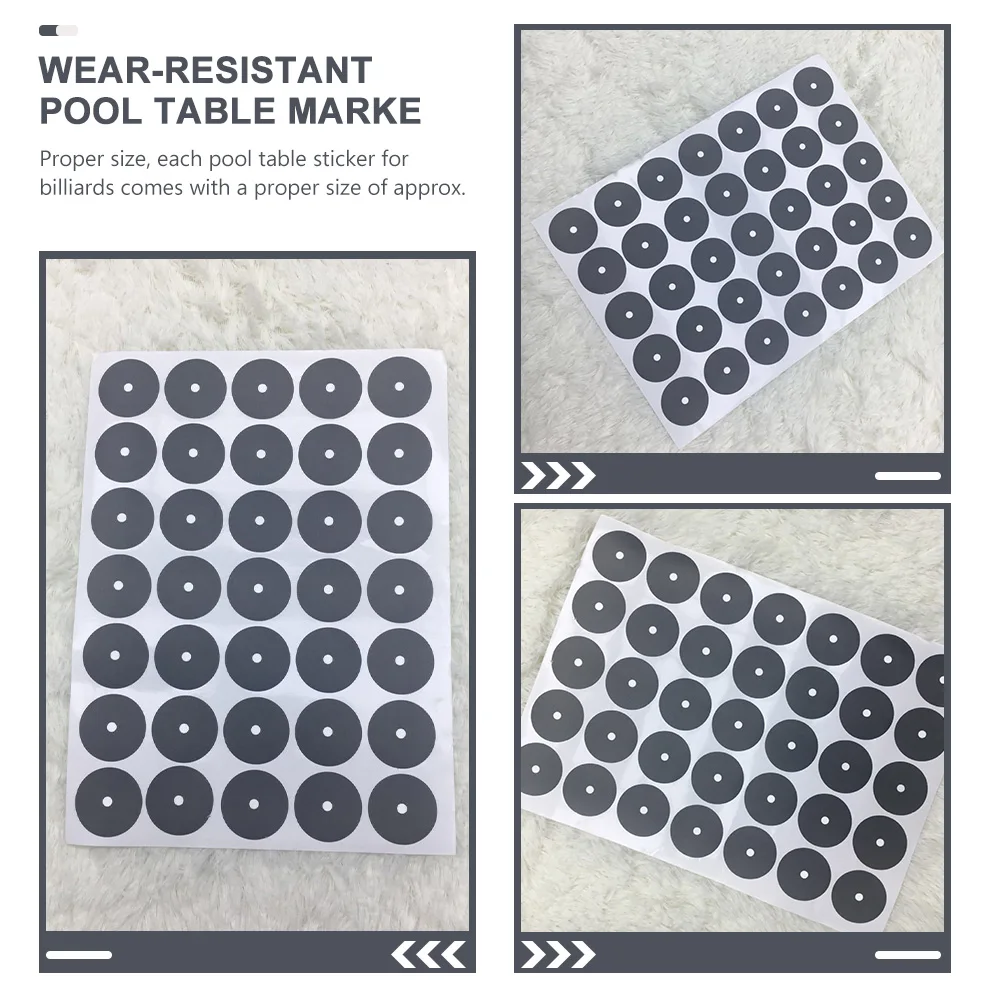

2 Sheets Wear-Resistant Pool Table Marker Self-Adhesive Billiard Spot Stickers Replaceable Professional Snooker Dots Supply