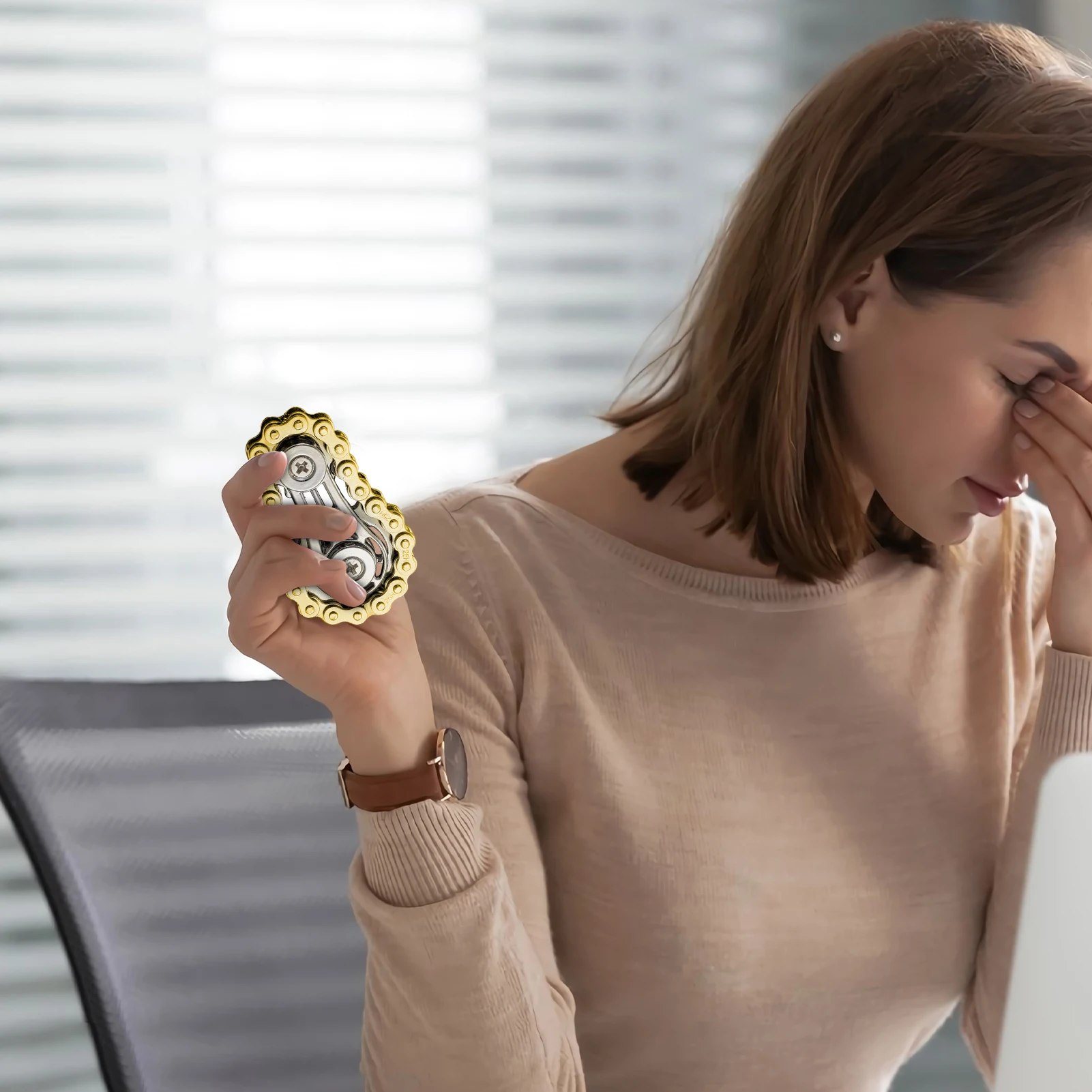 スプロケットチェーン フィジェットトイ サイクルチェーン スプロケットスピナー ローラートイ ポケットサイズ 暇つぶし ストレス解消アイテム クールなガジェット