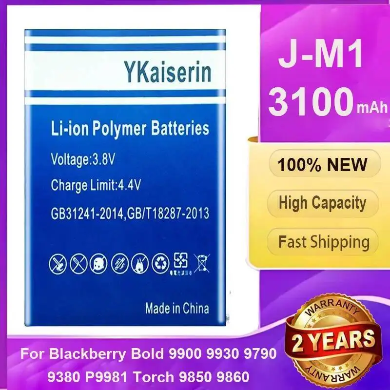 

Аккумулятор мобильного телефона J-M1, 3100 мАч для Blackberry Bold 9900 9930 9790 9380 P9981, фонарик 9850 9860 JM1