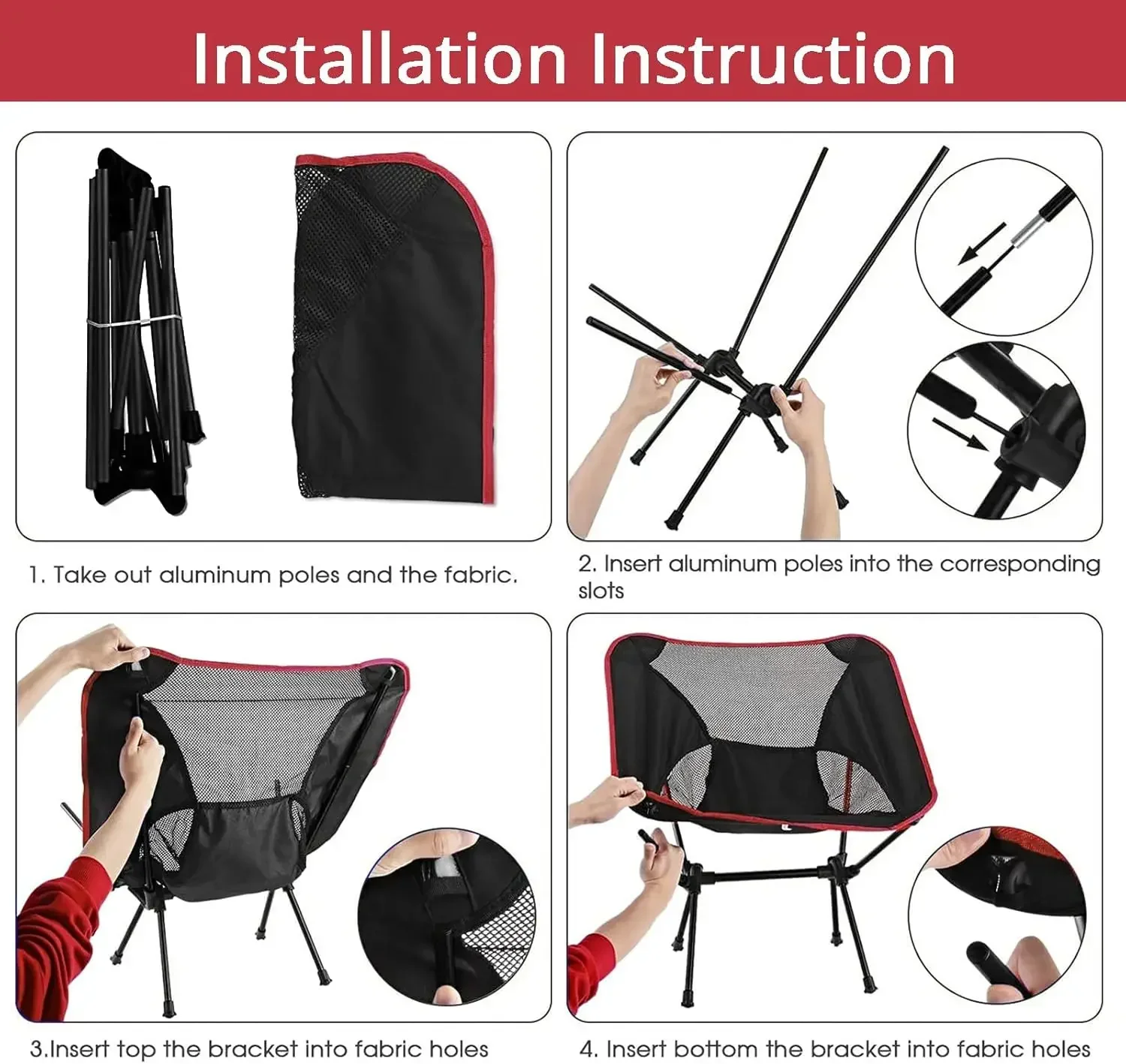 Portable Chair Lightweight Folding Chair for Camping Home BBQ Moon Chairs Backpacking Chair for Garden Picnic Beach Camping Tool