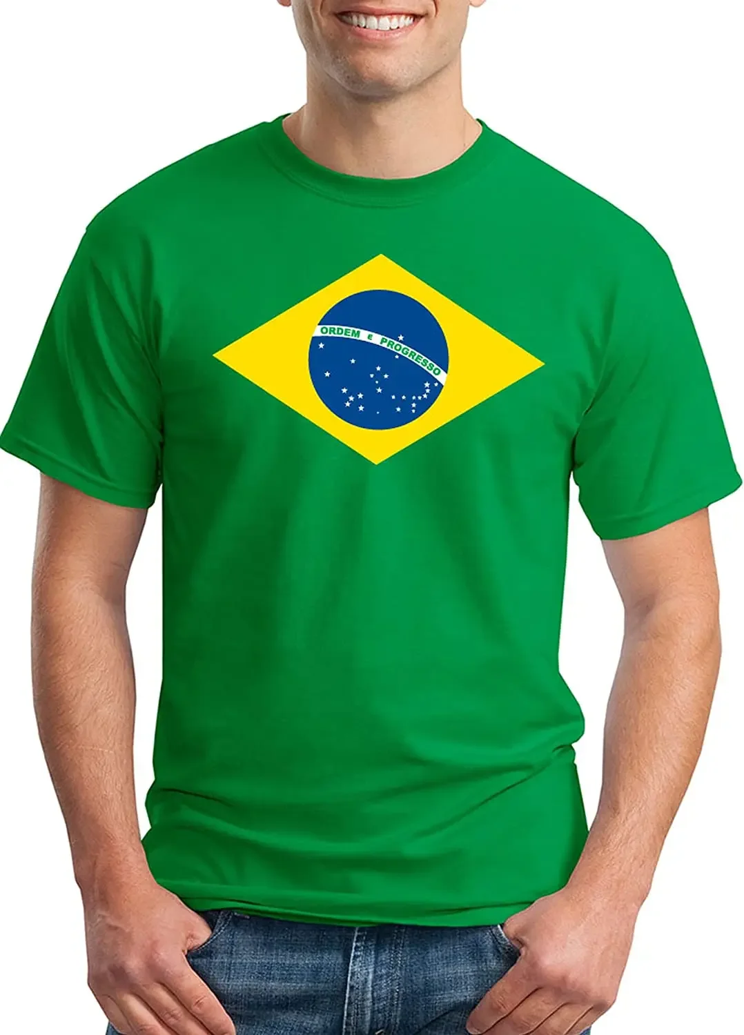 Brazil National Flag T Shirt Brasil Brazilian Green T-Shirt Men Short Casual Four Seasons O-Neck Shirts