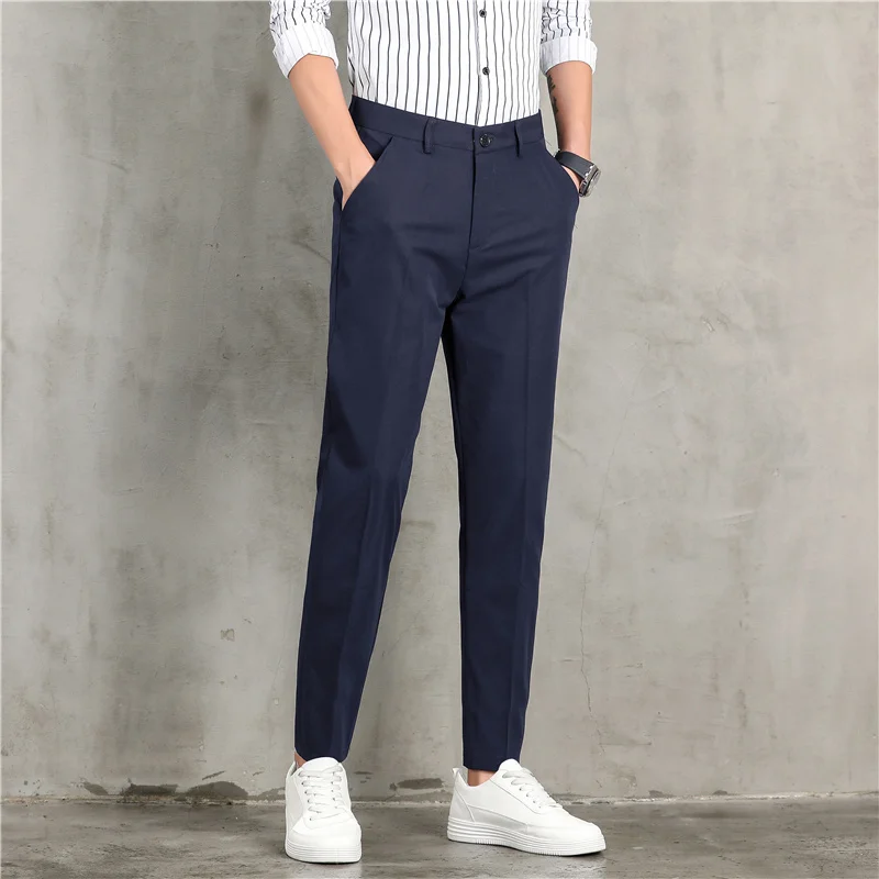 

Men's Slim-fit Draped Stretch Trousers Outdoor Windproof Solid Color Slacks Men's All-season Comfortable Slacks