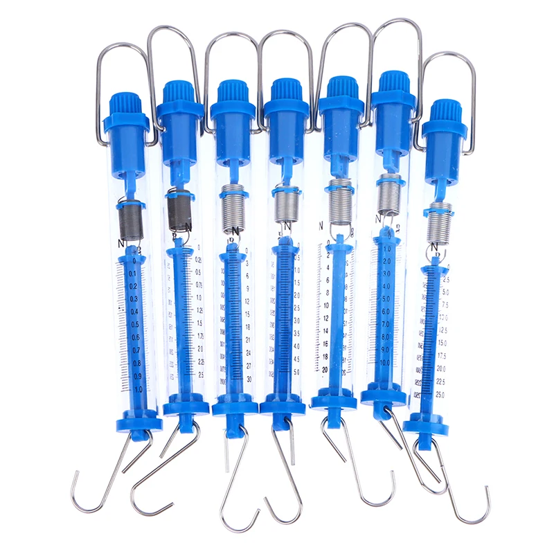 Transparent Body Tubular Newton's Spring Scale Dynamometer Practical Easy Hanging for Classroom Plastic Material